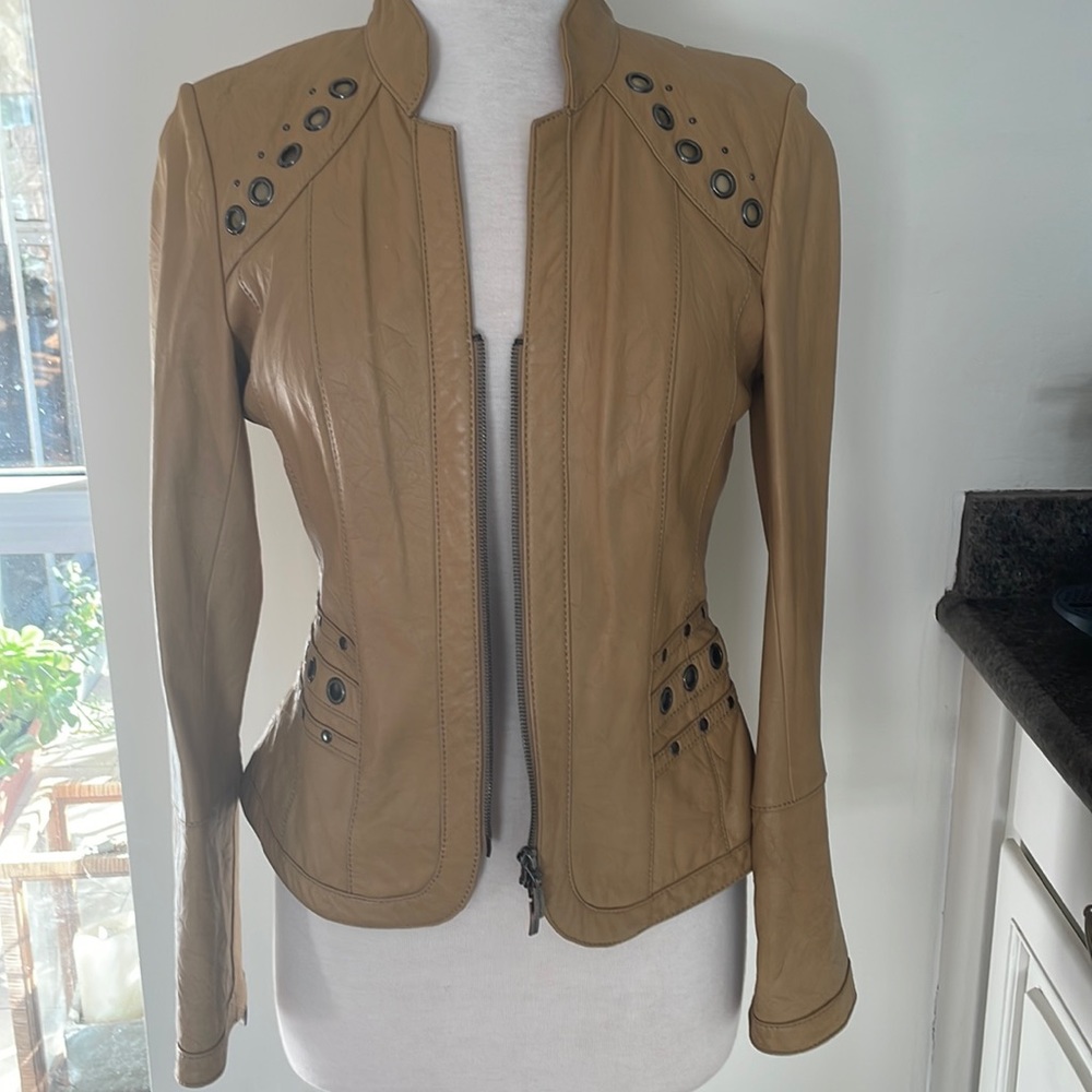 Apriori leather jacket.   Very detailed w studs and zippers.